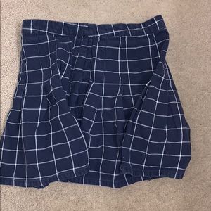 navy/white plaid mini skirt
